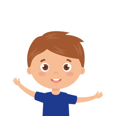 boy smiling on white background vector illustration design