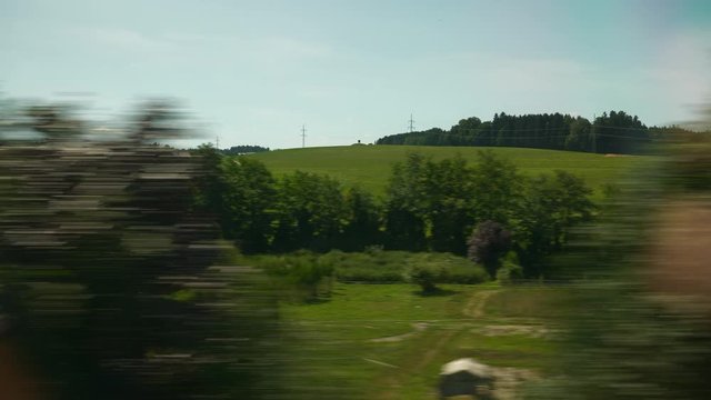 summer day salzburg to vienna train road trip passenger side window pov panorama 4k austria