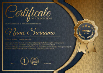 Appriciation certificate best award diploma set.	