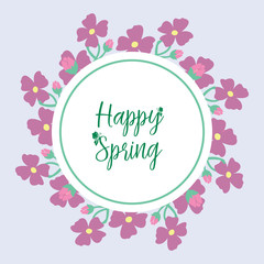 Obraz premium The beauty pink wreath frame, for happy spring greeting card template design. Vector