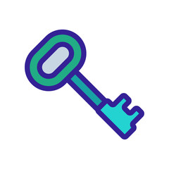 key icon vector. Thin line sign. Isolated contour symbol illustration