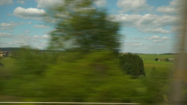 summer day salzburg to vienna train road trip passenger side window pov panorama 4k austria