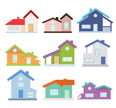 House vector set collection graphic clipart design