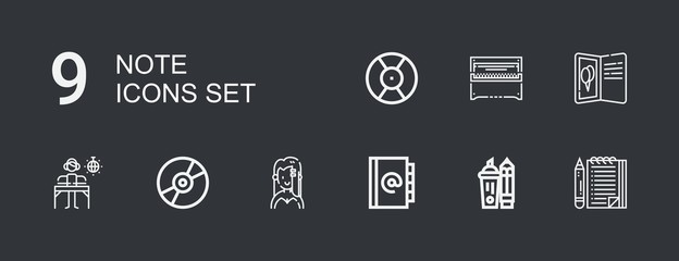 Editable 9 note icons for web and mobile