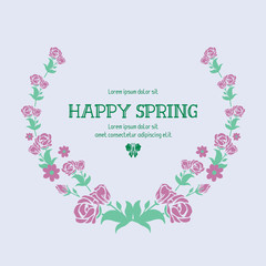 Elegant frame with seamless of leaf and flower decoration, for happy spring poster design. Vector