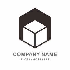 Geometric Triangle Hexagon Cube Space Box Architecture Interior Construction Business Company Stock Vector Logo Design Template