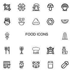Editable 22 food icons for web and mobile