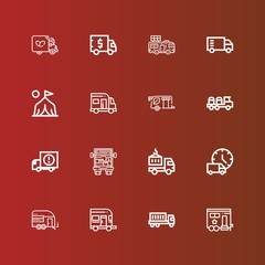 Editable 16 trailer icons for web and mobile