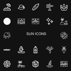 Editable 22 sun icons for web and mobile