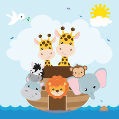 Noah ark vector cartoon illustration