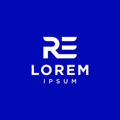 initial E R RE ER icon logo logotype font vector design in elegant and trendy sporty monogram style