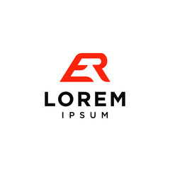 initial E R RE ER icon logo logotype font vector design in elegant and trendy sporty monogram style