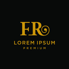 Naklejka na ściany i meble initial F R RF FR icon logo logotype font vector design in elegant and trendy sporty monogram style