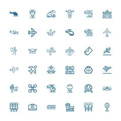 Editable 36 aircraft icons for web and mobile