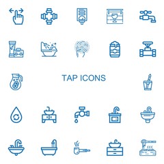 Editable 22 tap icons for web and mobile