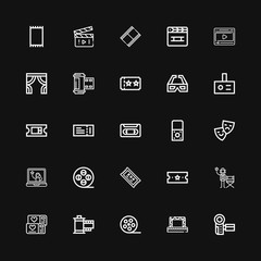 Editable 25 cinema icons for web and mobile