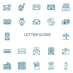 Editable 22 letter icons for web and mobile