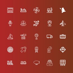 Editable 25 airplane icons for web and mobile