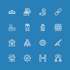 Editable 16 cooperation icons for web and mobile