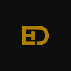 E D DE ED initial letter logotype icon logo vector elegant