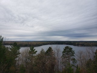 landscape with lake and clouds