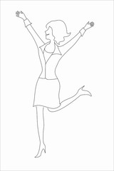 successful business woman rejoices