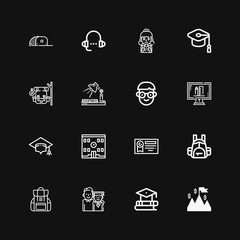 Editable 16 graduation icons for web and mobile