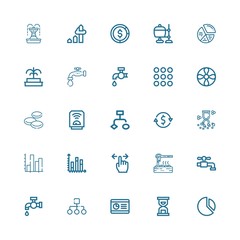Editable 25 flow icons for web and mobile