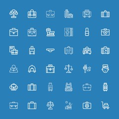 Editable 36 baggage icons for web and mobile