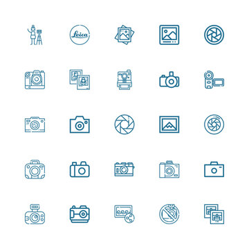 Editable 25 photographer icons for web and mobile
