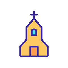 Church icon vector. Thin line sign. Isolated contour symbol illustration