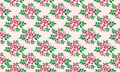 Seamless flower pattern background for spring, with leaf and floral decorative.