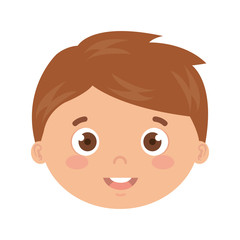 head of boy smiling on white background vector illustration design