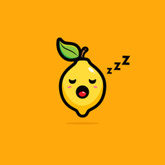 sleepy lemon vector design