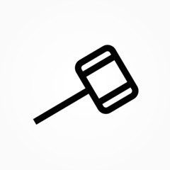 Auction hammer vector icon. Court tribunal flat icon.