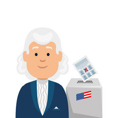 Usa president man and vote box design, United states america independence nation us country and national theme Vector illustration