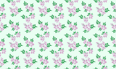 Simple banner for spring, with beautiful leaf and flower pattern background.