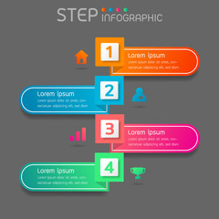 Creative step infographic template for presentation,vector illustration.