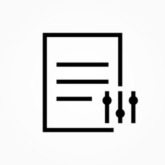 mixer equalizer setting document icon design vector illustration