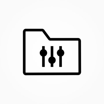 mixer equalizer setting folder icon design vector illustration