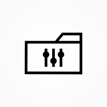 mixer equalizer setting folder single icon design vector illustration