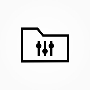 mixer equalizer setting folder outline single icon design vector illustration