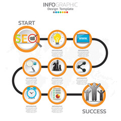 Infographic concept illustration of Seo infographics with Business layout template.