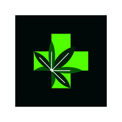 marijuana logo medical cross design