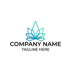 Modern and simple logo design for geometric leaves