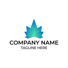 Modern and simple logo design for geometric leaves