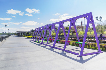 Swing on Kremlin Embankment in Kazan