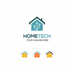 Technology home industri logo symbol vector illustration design, building and landmarks construction design