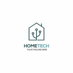 Technology home industri logo symbol vector illustration design, building and landmarks construction design