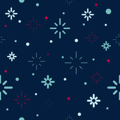 Snow flake minimal style seamless pattern vector background, illustration. Chrismas celebration concept for paper wrapping, textile design.